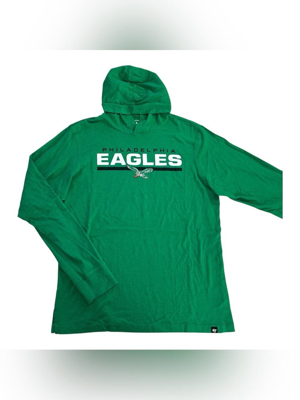 Philadelphia Eagles NFL Men’s ‘47 Brand Kelly Green Long Sleeve Hoodie T-Shirt S